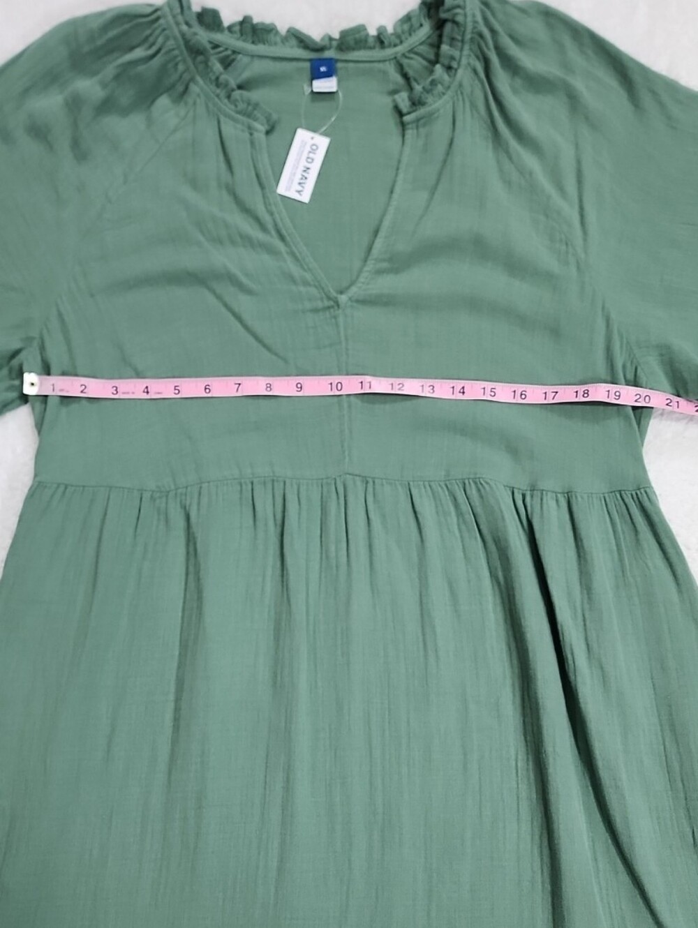 Old Navy Split Neck Crinkle Gauze Mini Swing Dress With Pockets New With Tags - Picture 4 of 7